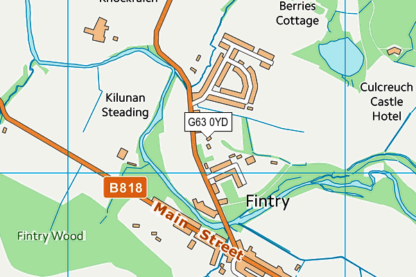 G63 0YD map - OS VectorMap District (Ordnance Survey)