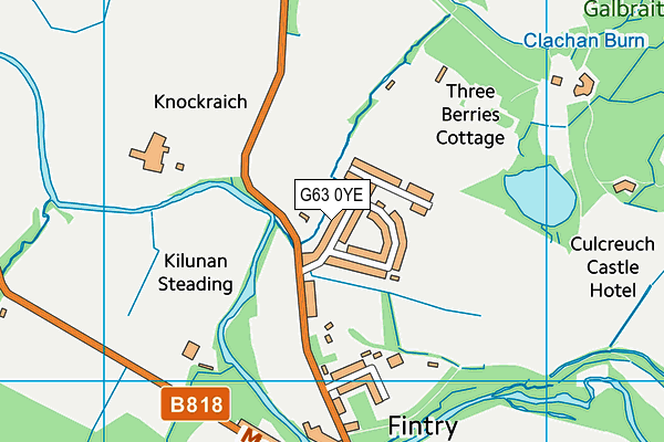 G63 0YE map - OS VectorMap District (Ordnance Survey)