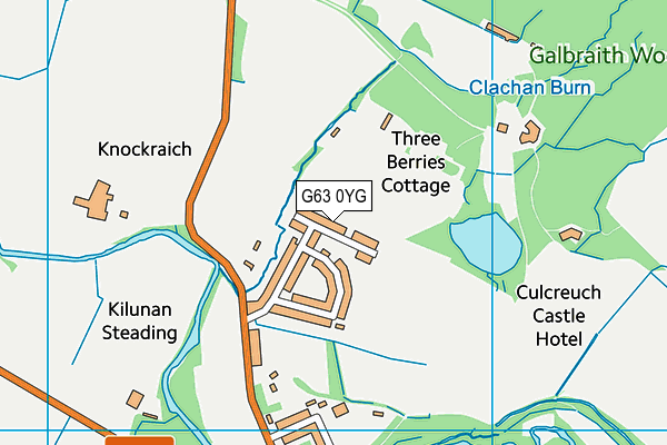 G63 0YG map - OS VectorMap District (Ordnance Survey)