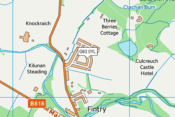 G63 0YL map - OS VectorMap District (Ordnance Survey)