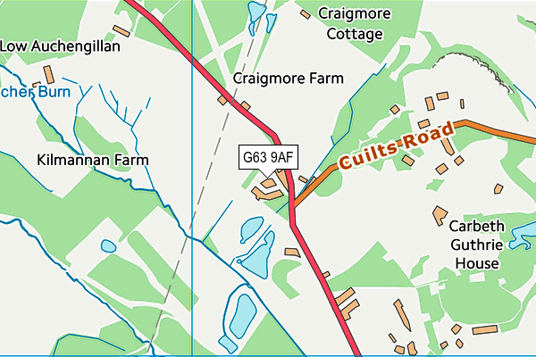 G63 9AF map - OS VectorMap District (Ordnance Survey)