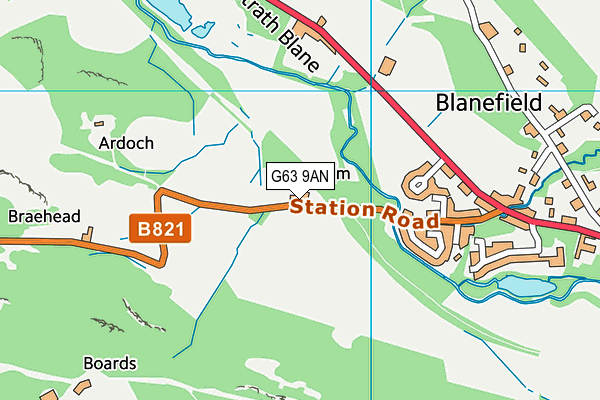 G63 9AN map - OS VectorMap District (Ordnance Survey)
