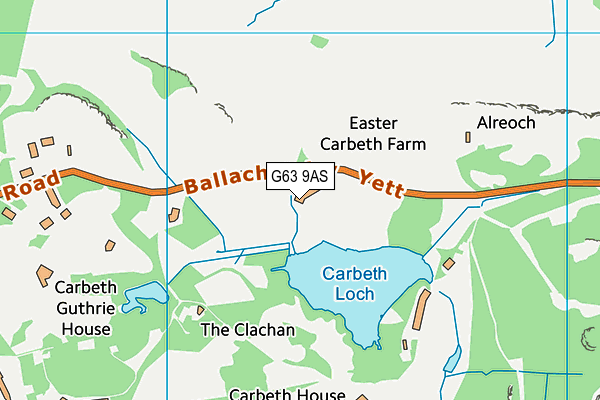 G63 9AS map - OS VectorMap District (Ordnance Survey)