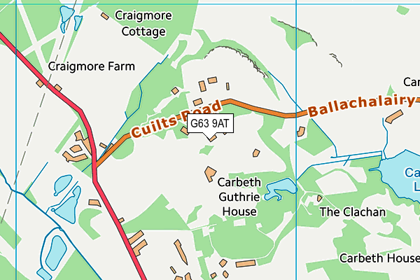 G63 9AT map - OS VectorMap District (Ordnance Survey)