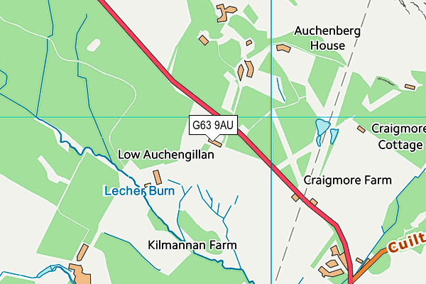 G63 9AU map - OS VectorMap District (Ordnance Survey)