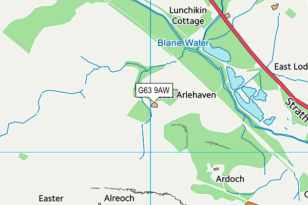 G63 9AW map - OS VectorMap District (Ordnance Survey)