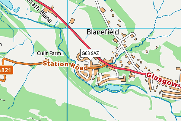 G63 9AZ map - OS VectorMap District (Ordnance Survey)