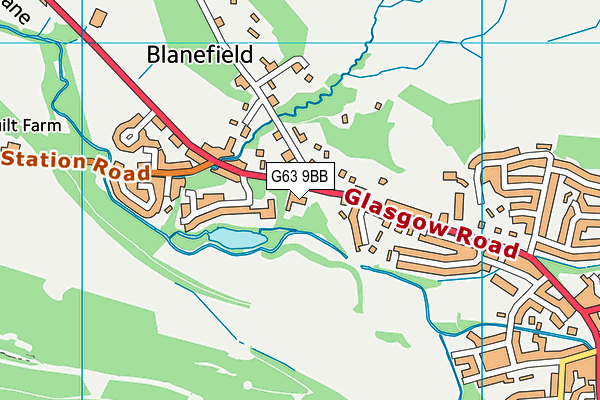 G63 9BB map - OS VectorMap District (Ordnance Survey)