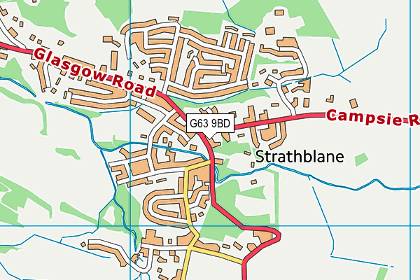 G63 9BD map - OS VectorMap District (Ordnance Survey)