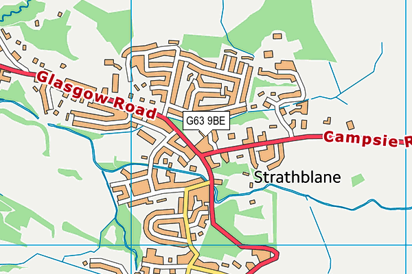 G63 9BE map - OS VectorMap District (Ordnance Survey)