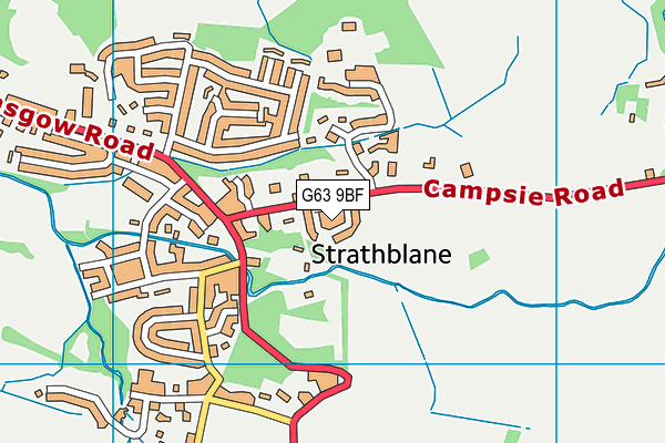 G63 9BF map - OS VectorMap District (Ordnance Survey)