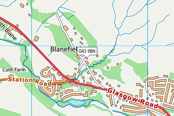 G63 9BN map - OS VectorMap District (Ordnance Survey)