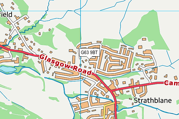 G63 9BT map - OS VectorMap District (Ordnance Survey)