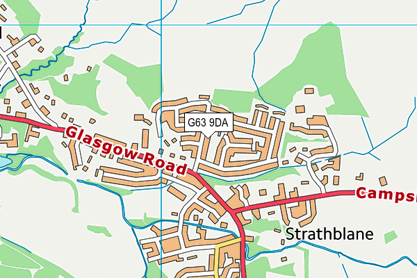 G63 9DA map - OS VectorMap District (Ordnance Survey)