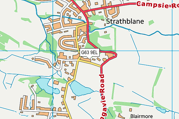 G63 9EL map - OS VectorMap District (Ordnance Survey)