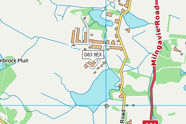 G63 9EX map - OS VectorMap District (Ordnance Survey)