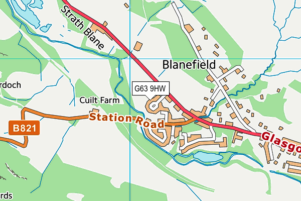 G63 9HW map - OS VectorMap District (Ordnance Survey)