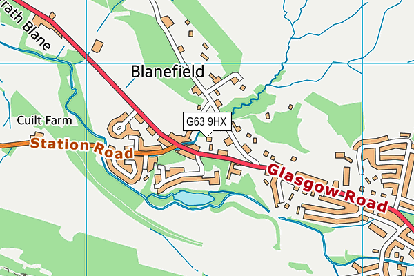 G63 9HX map - OS VectorMap District (Ordnance Survey)