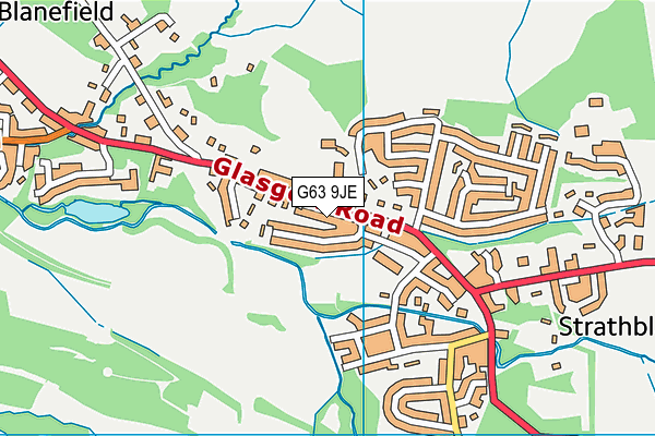G63 9JE map - OS VectorMap District (Ordnance Survey)
