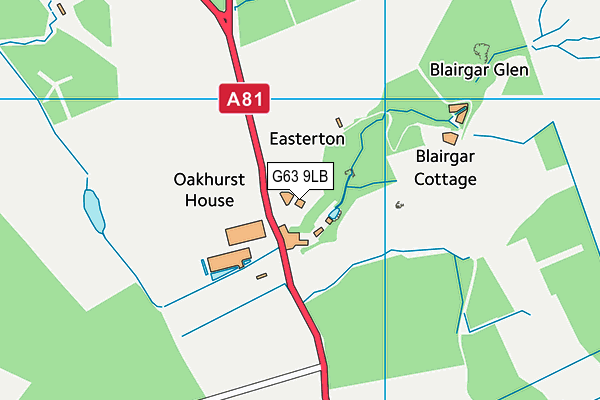 G63 9LB map - OS VectorMap District (Ordnance Survey)