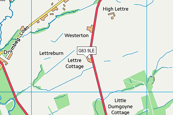 G63 9LE map - OS VectorMap District (Ordnance Survey)