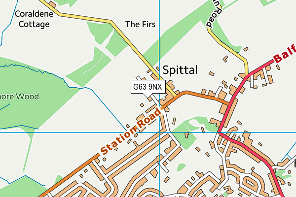 G63 9NX map - OS VectorMap District (Ordnance Survey)