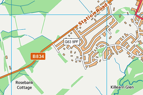 G63 9PF map - OS VectorMap District (Ordnance Survey)