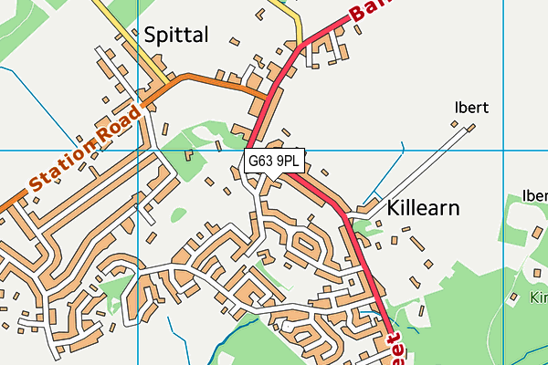 G63 9PL map - OS VectorMap District (Ordnance Survey)