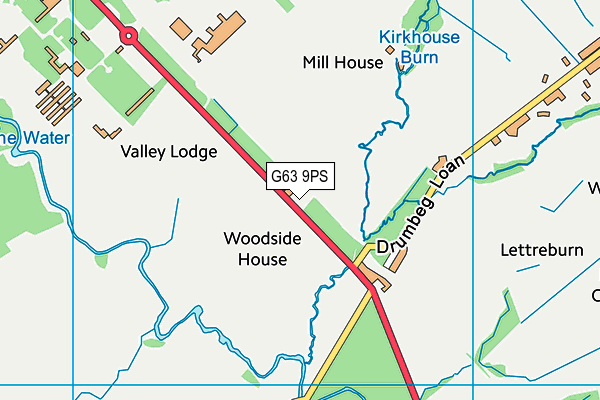 G63 9PS map - OS VectorMap District (Ordnance Survey)