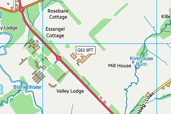 G63 9PT map - OS VectorMap District (Ordnance Survey)