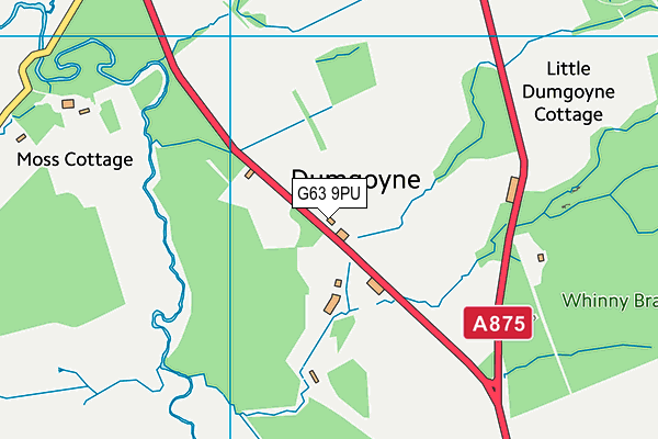 G63 9PU map - OS VectorMap District (Ordnance Survey)