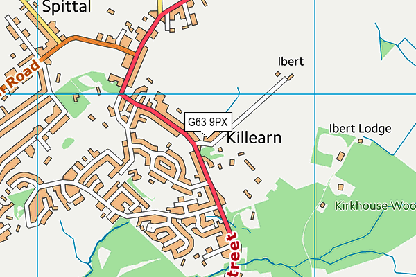 G63 9PX map - OS VectorMap District (Ordnance Survey)