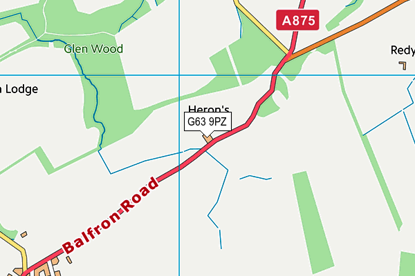 G63 9PZ map - OS VectorMap District (Ordnance Survey)