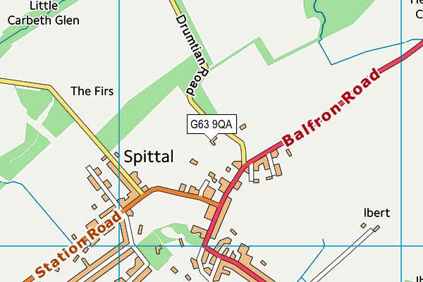 G63 9QA map - OS VectorMap District (Ordnance Survey)