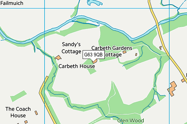 G63 9QB map - OS VectorMap District (Ordnance Survey)