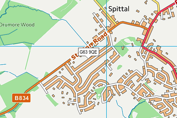 G63 9QE map - OS VectorMap District (Ordnance Survey)