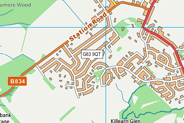 G63 9QT map - OS VectorMap District (Ordnance Survey)