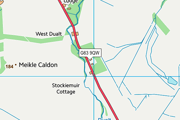 G63 9QW map - OS VectorMap District (Ordnance Survey)