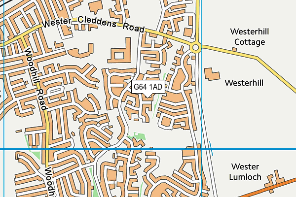 G64 1AD map - OS VectorMap District (Ordnance Survey)