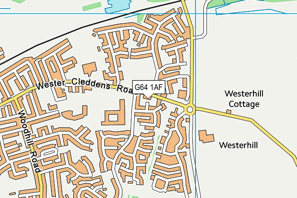 G64 1AF map - OS VectorMap District (Ordnance Survey)