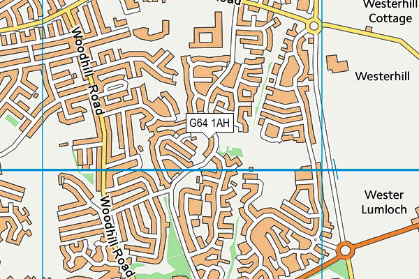 G64 1AH map - OS VectorMap District (Ordnance Survey)