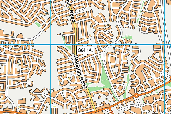 G64 1AJ map - OS VectorMap District (Ordnance Survey)