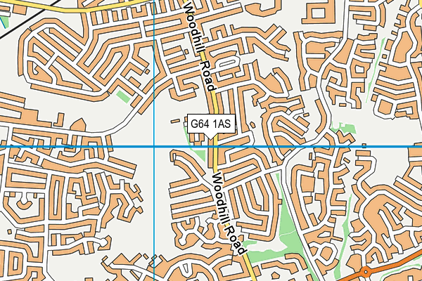 G64 1AS map - OS VectorMap District (Ordnance Survey)