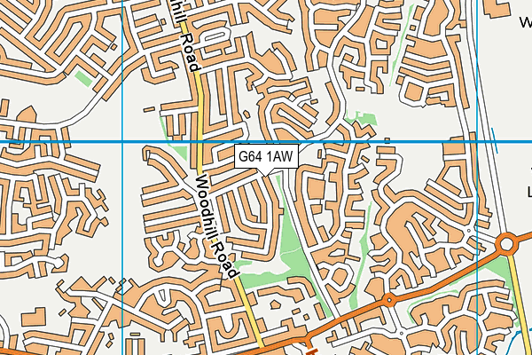 G64 1AW map - OS VectorMap District (Ordnance Survey)