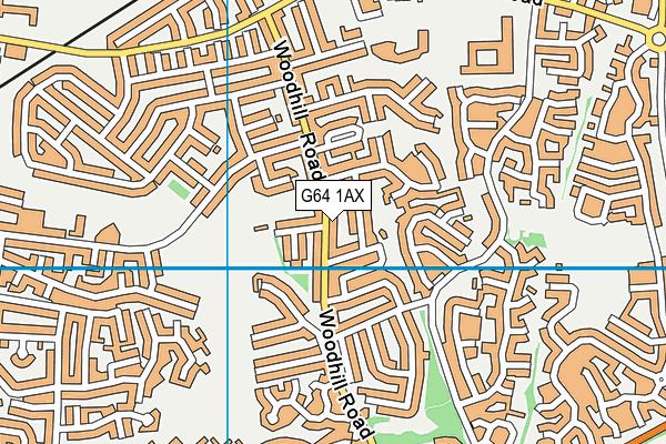 G64 1AX map - OS VectorMap District (Ordnance Survey)