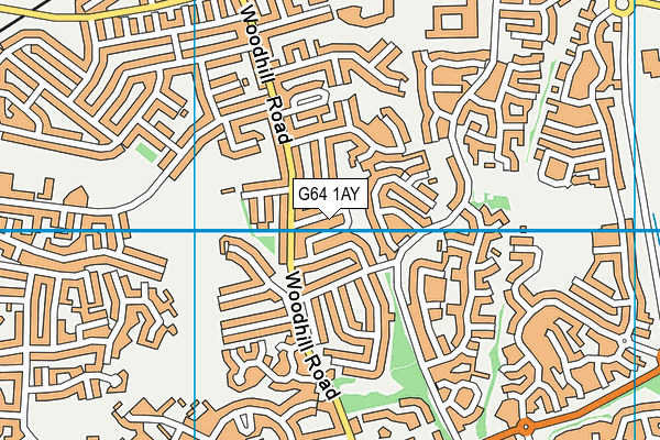 G64 1AY map - OS VectorMap District (Ordnance Survey)