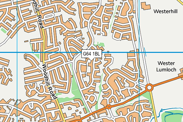 G64 1BL map - OS VectorMap District (Ordnance Survey)