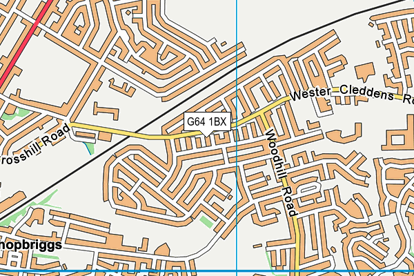 G64 1BX map - OS VectorMap District (Ordnance Survey)