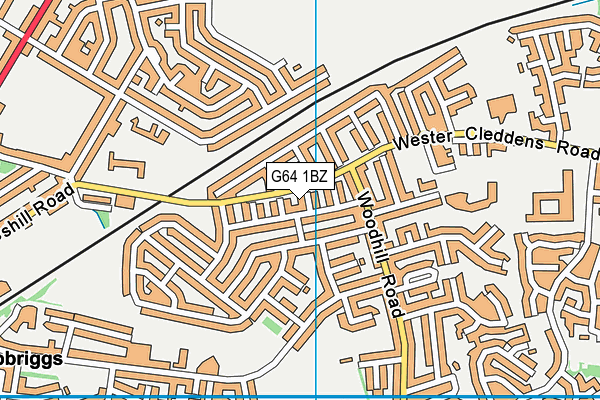 G64 1BZ map - OS VectorMap District (Ordnance Survey)