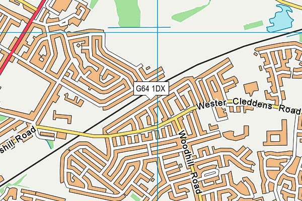 G64 1DX map - OS VectorMap District (Ordnance Survey)